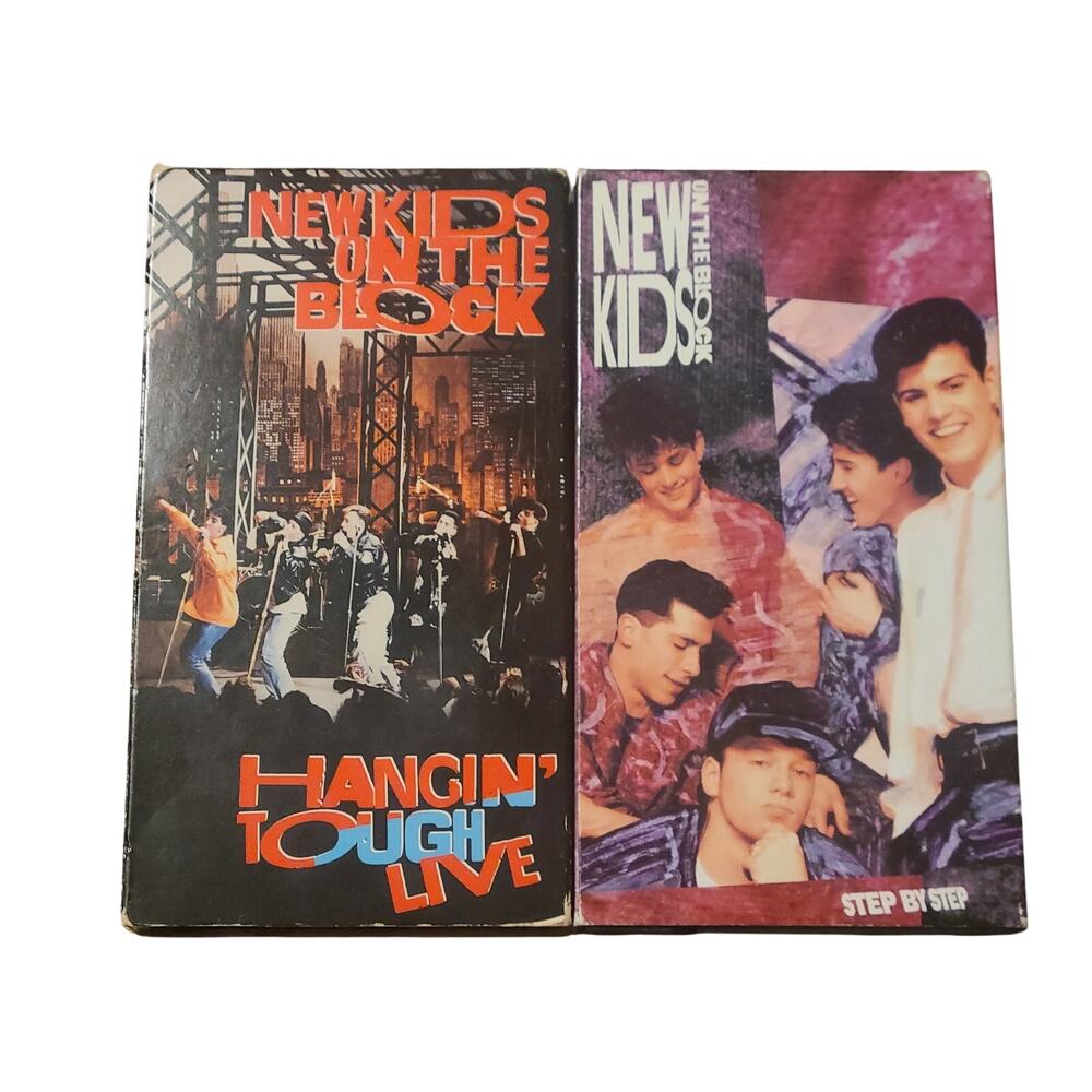 Vintage Lot Of 2 New Kids On The Block VHS Tapes Hangin Tough Live Step By Step